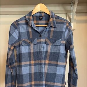 Patagonia Blue and Brown Plaid Shirt